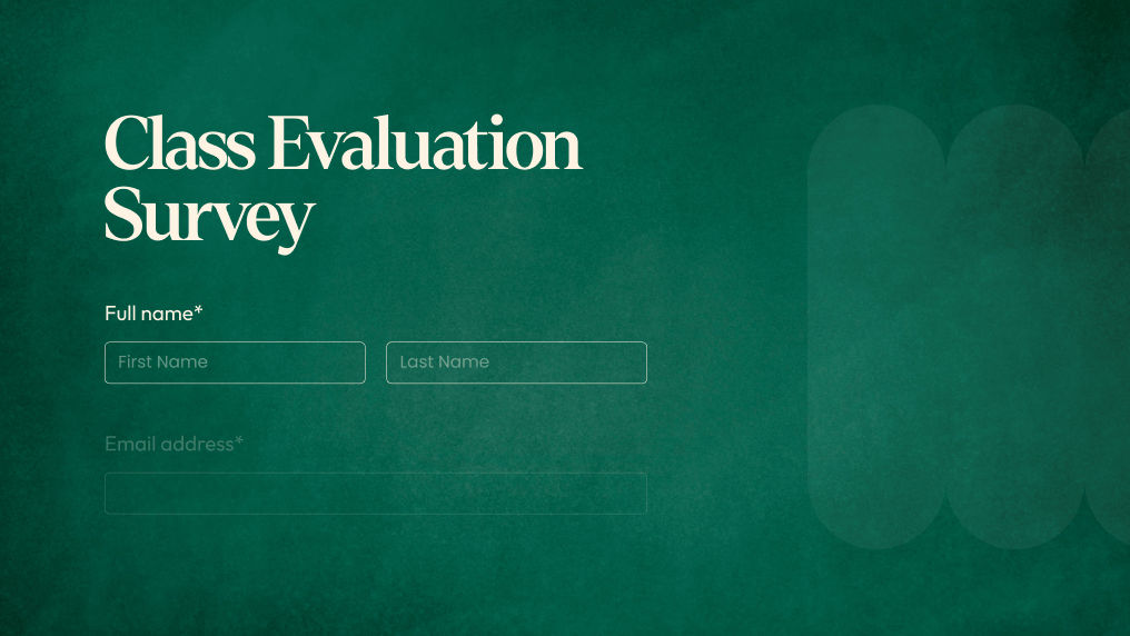 Class evaluation template preview