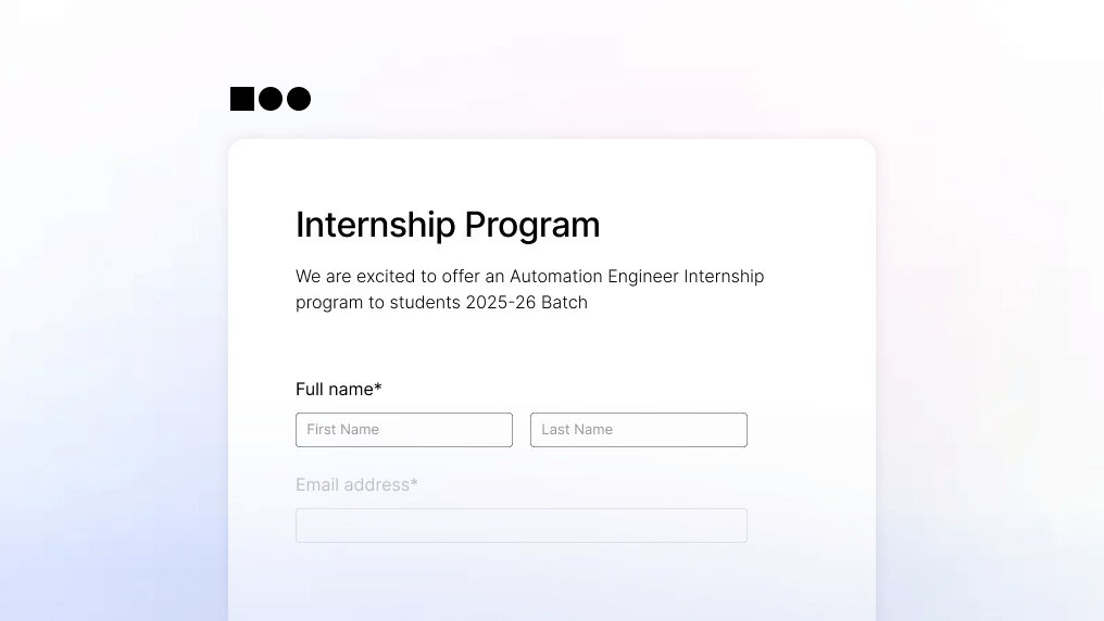 Automation Engineer Internship Program Form