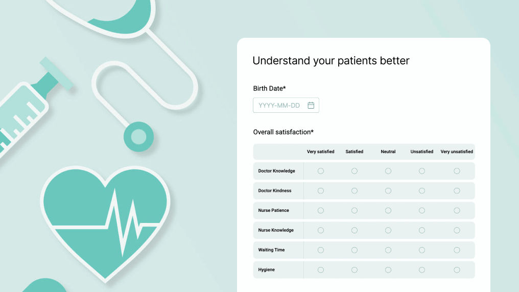 Patient feedback form template preview